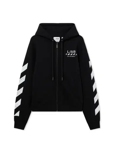 Off-White L/AB Core Diagonal Zip Hoodie | Thumbnail 2 Off-White L/AB Core Diagonal Zip Hoodie | Thumbnail 2