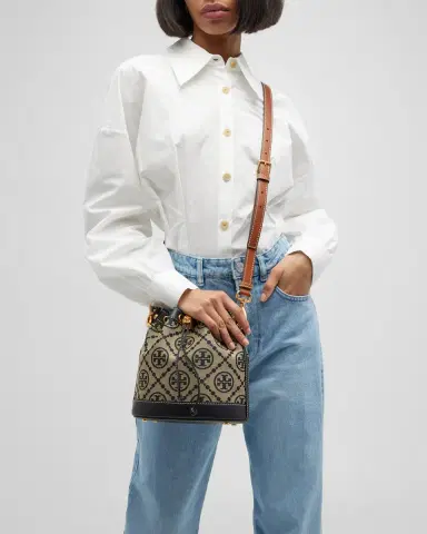 Tory Burch T Monogram Jacquard Bucket Bag | Thumbnail 2 Tory Burch T Monogram Jacquard Bucket Bag | Thumbnail 2