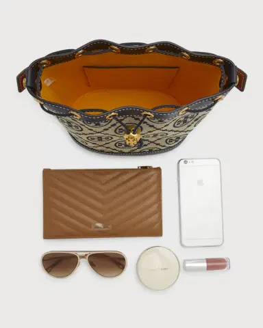 Tory Burch T Monogram Jacquard Bucket Bag | Thumbnail 8 Tory Burch T Monogram Jacquard Bucket Bag | Thumbnail 8