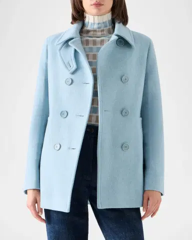 Akris punto Wool Double-Breasted Peacoat | Thumbnail 4 Akris punto Wool Double-Breasted Peacoat | Thumbnail 4