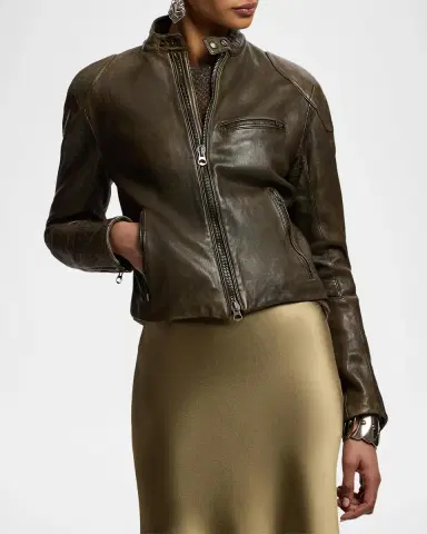 Ralph Lauren Collection Soft Leather Moto Jacket | Thumbnail 4 Ralph Lauren Collection Soft Leather Moto Jacket | Thumbnail 4
