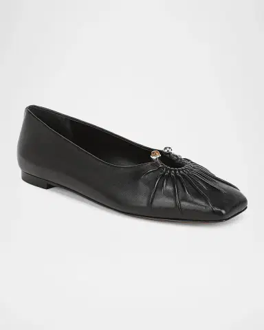 Vince Dany Gathered Leather Ballerina Flats | Thumbnail 2 Vince Dany Gathered Leather Ballerina Flats | Thumbnail 2