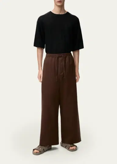 Loewe x Paula's Ibiza Men's Washed Satin Wide-Leg Drawstring Pants | Thumbnail 2 Loewe x Paula's Ibiza Men's Washed Satin Wide-Leg Drawstring Pants | Thumbnail 2