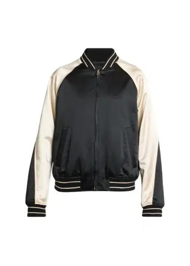 Givenchy Men's Satin Rhinestone-Logo Bomber Jacket | Thumbnail 1 Givenchy Men's Satin Rhinestone-Logo Bomber Jacket | Thumbnail 1