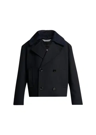 Balenciaga Men's Wool Knit-Collar Double-Breasted Jacket | Thumbnail 1 Balenciaga Men's Wool Knit-Collar Double-Breasted Jacket | Thumbnail 1