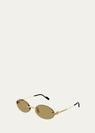 Cartier Première de 53MM 24K-Gold-Plated Rimless Oval Sunglasses | Thumbnail 2 Cartier Première de 53MM 24K-Gold-Plated Rimless Oval Sunglasses | Thumbnail 2