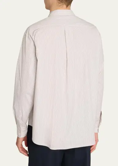 The Row Men's Vanja Cotton Stripe Dress Shirt | Thumbnail 3 The Row Men's Vanja Cotton Stripe Dress Shirt | Thumbnail 3
