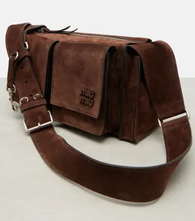 Miu Miu Utilitaire suede shoulder bag | Thumbnail 2 Miu Miu Utilitaire suede shoulder bag | Thumbnail 2