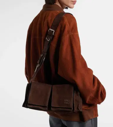 Miu Miu Utilitaire suede shoulder bag | Thumbnail 3 Miu Miu Utilitaire suede shoulder bag | Thumbnail 3
