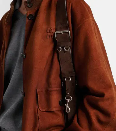 Miu Miu Utilitaire suede shoulder bag | Thumbnail 4 Miu Miu Utilitaire suede shoulder bag | Thumbnail 4