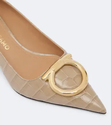 Ferragamo Lara Gancini croc-effect leather pumps | Thumbnail 3 Ferragamo Lara Gancini croc-effect leather pumps | Thumbnail 3