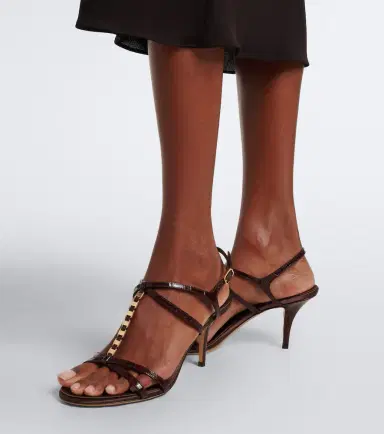 Ferragamo Tiane croc-effect embellished leather sandals | Thumbnail 5 Ferragamo Tiane croc-effect embellished leather sandals | Thumbnail 5