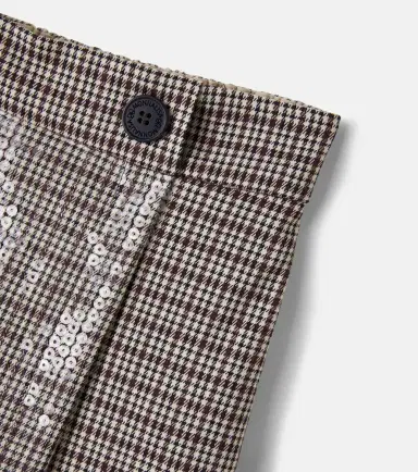 Monnalisa Sequined houndstooth skort | Thumbnail 3 Monnalisa Sequined houndstooth skort | Thumbnail 3