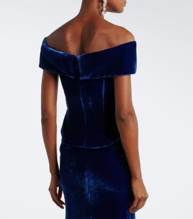 Costarellos Rielle embellished floral-appliqué velvet gown | Thumbnail 5 Costarellos Rielle embellished floral-appliqué velvet gown | Thumbnail 5