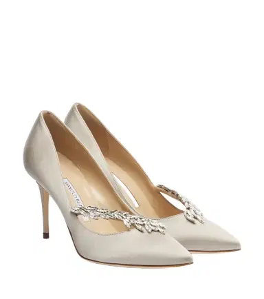 Manolo Blahnik Nadira embellished satin pumps | Thumbnail 1 Manolo Blahnik Nadira embellished satin pumps | Thumbnail 1