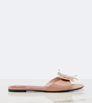 Valentino Garavani Flutterby embellished leather slides | Thumbnail 2 Valentino Garavani Flutterby embellished leather slides | Thumbnail 2