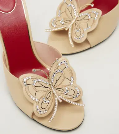 Valentino Garavani Flutterby embellished leather mules | Thumbnail 3 Valentino Garavani Flutterby embellished leather mules | Thumbnail 3