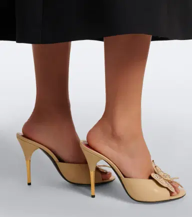 Valentino Garavani Flutterby embellished leather mules | Thumbnail 5 Valentino Garavani Flutterby embellished leather mules | Thumbnail 5