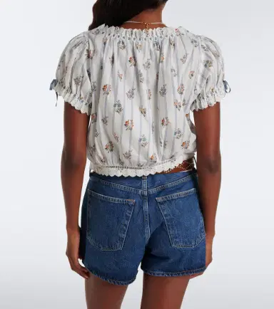 Doen Dôen Nera embroidered printed cotton top | Thumbnail 2 Doen Dôen Nera embroidered printed cotton top | Thumbnail 2