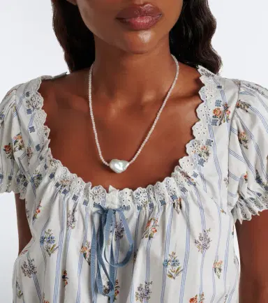 Doen Dôen Nera embroidered printed cotton top | Thumbnail 4 Doen Dôen Nera embroidered printed cotton top | Thumbnail 4