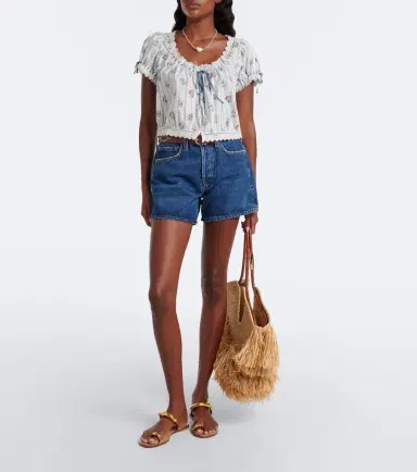 Doen Dôen Nera embroidered printed cotton top | Thumbnail 5 Doen Dôen Nera embroidered printed cotton top | Thumbnail 5