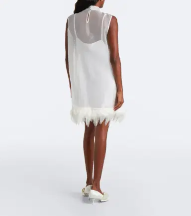 Staud Albee feather-trimmed silk minidress | Thumbnail 5 Staud Albee feather-trimmed silk minidress | Thumbnail 5