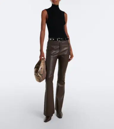 Vince Leather flared pants | Thumbnail 2 Vince Leather flared pants | Thumbnail 2