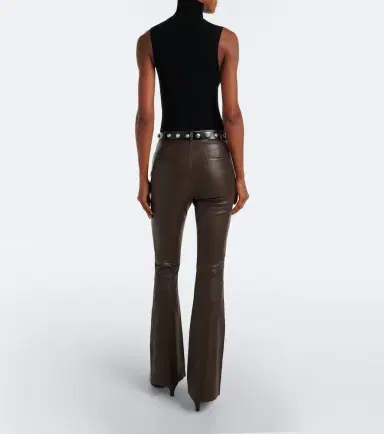 Vince Leather flared pants | Thumbnail 6 Vince Leather flared pants | Thumbnail 6