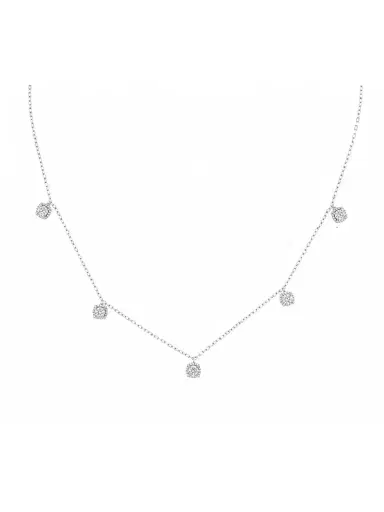 Wish Fine Jewelry 0.70ct Diamond 18K Gold Illusion Stationed Drop Necklace | Thumbnail 1 Wish Fine Jewelry 0.70ct Diamond 18K Gold Illusion Stationed Drop Necklace | Thumbnail 1