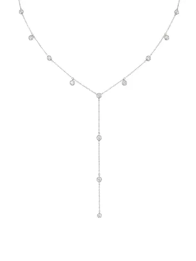 Wish Fine Jewelry 1.00ct Diamond 18K Gold Bezel Lariat Necklace | Thumbnail 1 Wish Fine Jewelry 1.00ct Diamond 18K Gold Bezel Lariat Necklace | Thumbnail 1