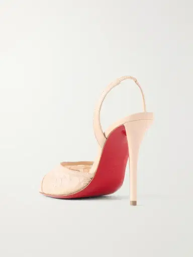 Christian Louboutin Miss Z 100 Lace And Leather-trimmed Slingback Sandals | Thumbnail 3 Christian Louboutin Miss Z 100 Lace And Leather-trimmed Slingback Sandals | Thumbnail 3