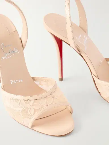 Christian Louboutin Miss Z 100 Lace And Leather-trimmed Slingback Sandals | Thumbnail 5 Christian Louboutin Miss Z 100 Lace And Leather-trimmed Slingback Sandals | Thumbnail 5