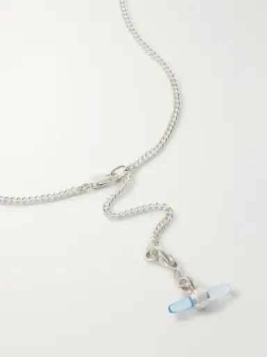 Loren Stewart Lunette Barbell Sterling Silver And Topaz Necklace | Thumbnail 3 Loren Stewart Lunette Barbell Sterling Silver And Topaz Necklace | Thumbnail 3