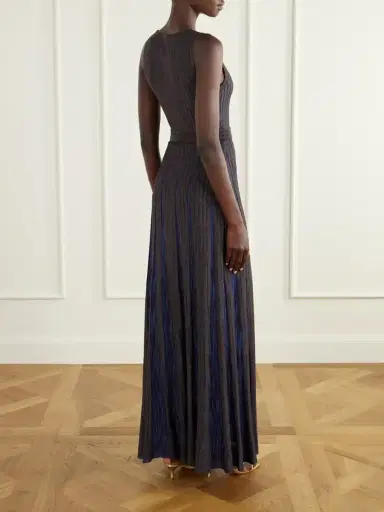 Missoni Pleated Belted Metallic Crochet-knit Maxi Dress | Thumbnail 3 Missoni Pleated Belted Metallic Crochet-knit Maxi Dress | Thumbnail 3