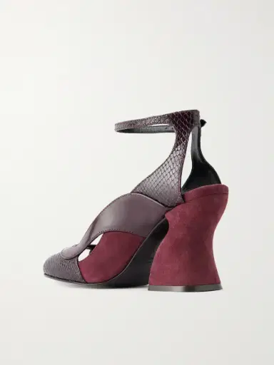 Zimmermann Marvi 75 Smooth, Python-effect Leather And Suede Sandals | Thumbnail 3 Zimmermann Marvi 75 Smooth, Python-effect Leather And Suede Sandals | Thumbnail 3
