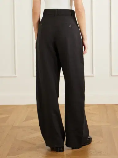 Studio Nicholson Chatto Belted Herringbone Cotton And Linen-blend Wide-leg Pants | Thumbnail 4 Studio Nicholson Chatto Belted Herringbone Cotton And Linen-blend Wide-leg Pants | Thumbnail 4