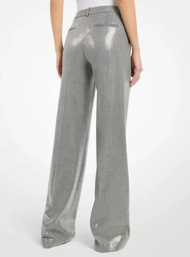 Michael Kors Collection Camilla Sequin Wool Blend Wide-Leg Trousers | Thumbnail 2 Michael Kors Collection Camilla Sequin Wool Blend Wide-Leg Trousers | Thumbnail 2