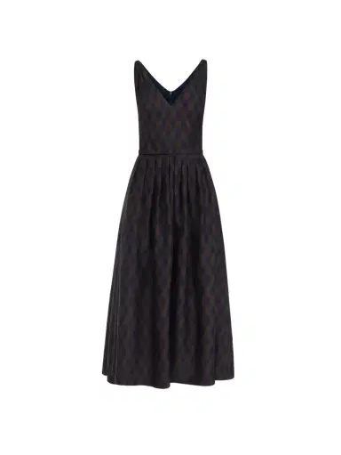 Oscar de la Renta Argyle Silk Twill Dress | Thumbnail 1 Oscar de la Renta Argyle Silk Twill Dress | Thumbnail 1
