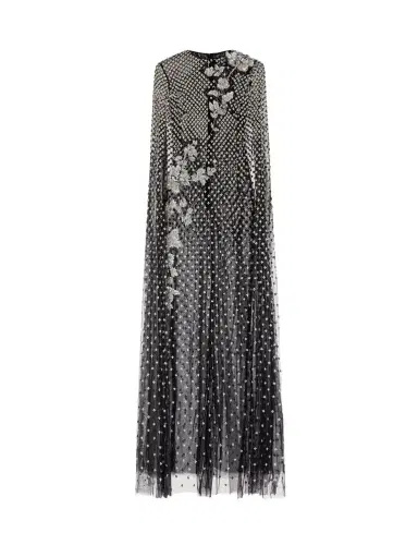 Oscar de la Renta Crystal Grid Floral Embroidered Caftan | Thumbnail 1 Oscar de la Renta Crystal Grid Floral Embroidered Caftan | Thumbnail 1