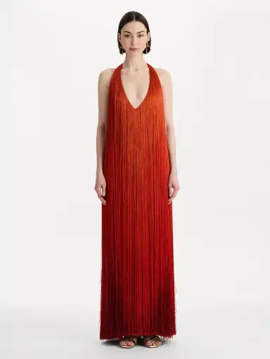 Oscar de la Renta Ombré Fringe Gown | Thumbnail 2 Oscar de la Renta Ombré Fringe Gown | Thumbnail 2