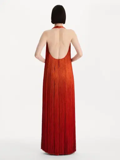 Oscar de la Renta Ombré Fringe Gown | Thumbnail 3 Oscar de la Renta Ombré Fringe Gown | Thumbnail 3