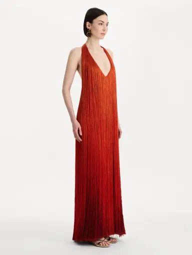 Oscar de la Renta Ombré Fringe Gown | Thumbnail 4 Oscar de la Renta Ombré Fringe Gown | Thumbnail 4