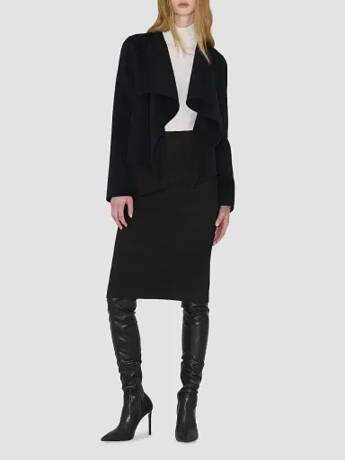 Soia & Kyo Women's Bree Double-Face Wool-Nylon Wrap Jacket - Black - Size Small | Thumbnail 2 Soia & Kyo Women's Bree Double-Face Wool-Nylon Wrap Jacket - Black - Size Small | Thumbnail 2