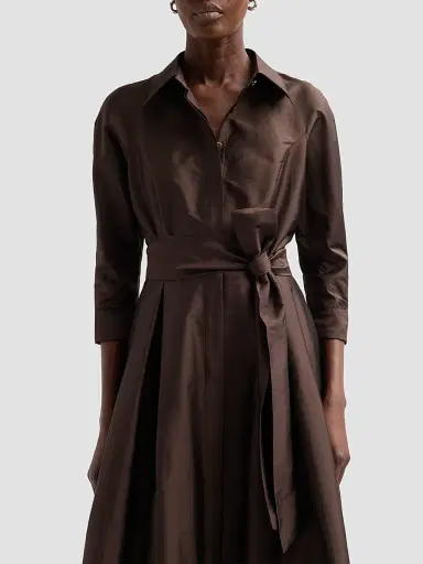 Teri Jon by Rickie Freeman Women's Shirt Waist Tafetta Gown | Thumbnail 5 Teri Jon by Rickie Freeman Women's Shirt Waist Tafetta Gown | Thumbnail 5