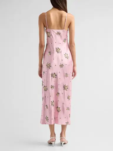 Milly Women's Rae Floral Midi Dress - Light Pink | Thumbnail 3 Milly Women's Rae Floral Midi Dress - Light Pink | Thumbnail 3