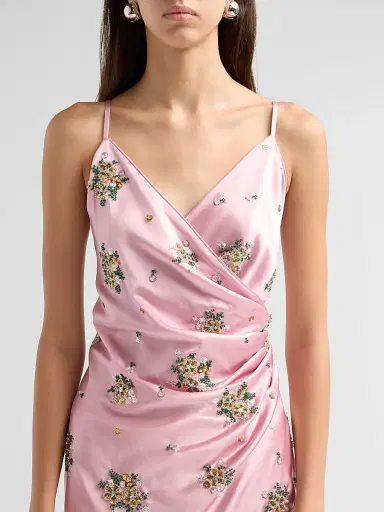 Milly Women's Rae Floral Midi Dress - Light Pink | Thumbnail 5 Milly Women's Rae Floral Midi Dress - Light Pink | Thumbnail 5