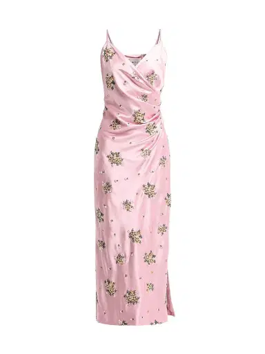 Milly Women's Rae Floral Midi Dress - Light Pink | Thumbnail 1 Milly Women's Rae Floral Midi Dress - Light Pink | Thumbnail 1