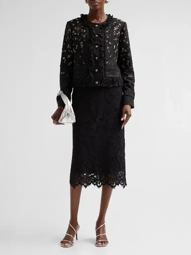 Kobi Halperin Women's Simone Corded Lace Midi Skirt | Thumbnail 2 Kobi Halperin Women's Simone Corded Lace Midi Skirt | Thumbnail 2