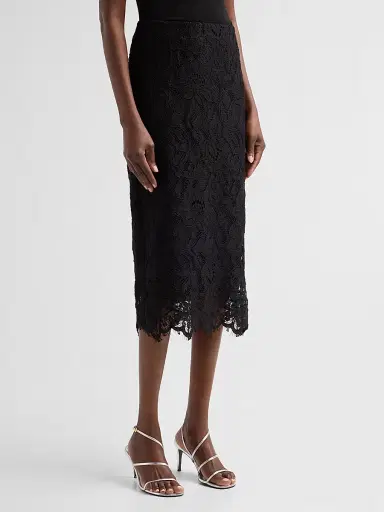 Kobi Halperin Women's Simone Corded Lace Midi Skirt | Thumbnail 4 Kobi Halperin Women's Simone Corded Lace Midi Skirt | Thumbnail 4