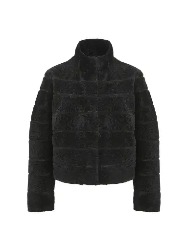 Gorski Women's Reversible Textured Shearling Lamb Jacket - Black - Size Large | Thumbnail 1 Gorski Women's Reversible Textured Shearling Lamb Jacket - Black - Size Large | Thumbnail 1